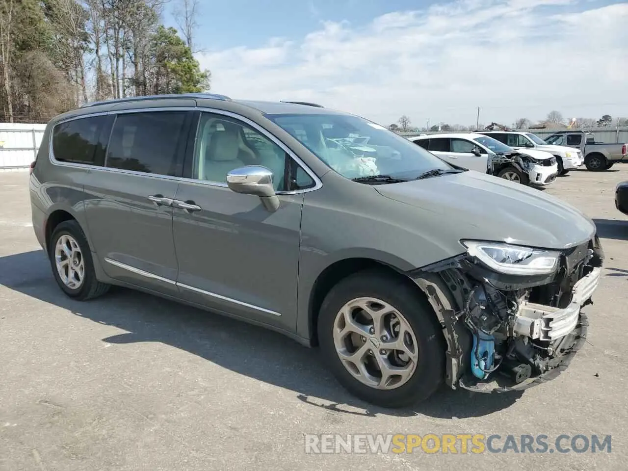 4 fotografías del automóvil dañado 2C4RC3GG6MR587013 CHRYSLER PACIFICA 2021