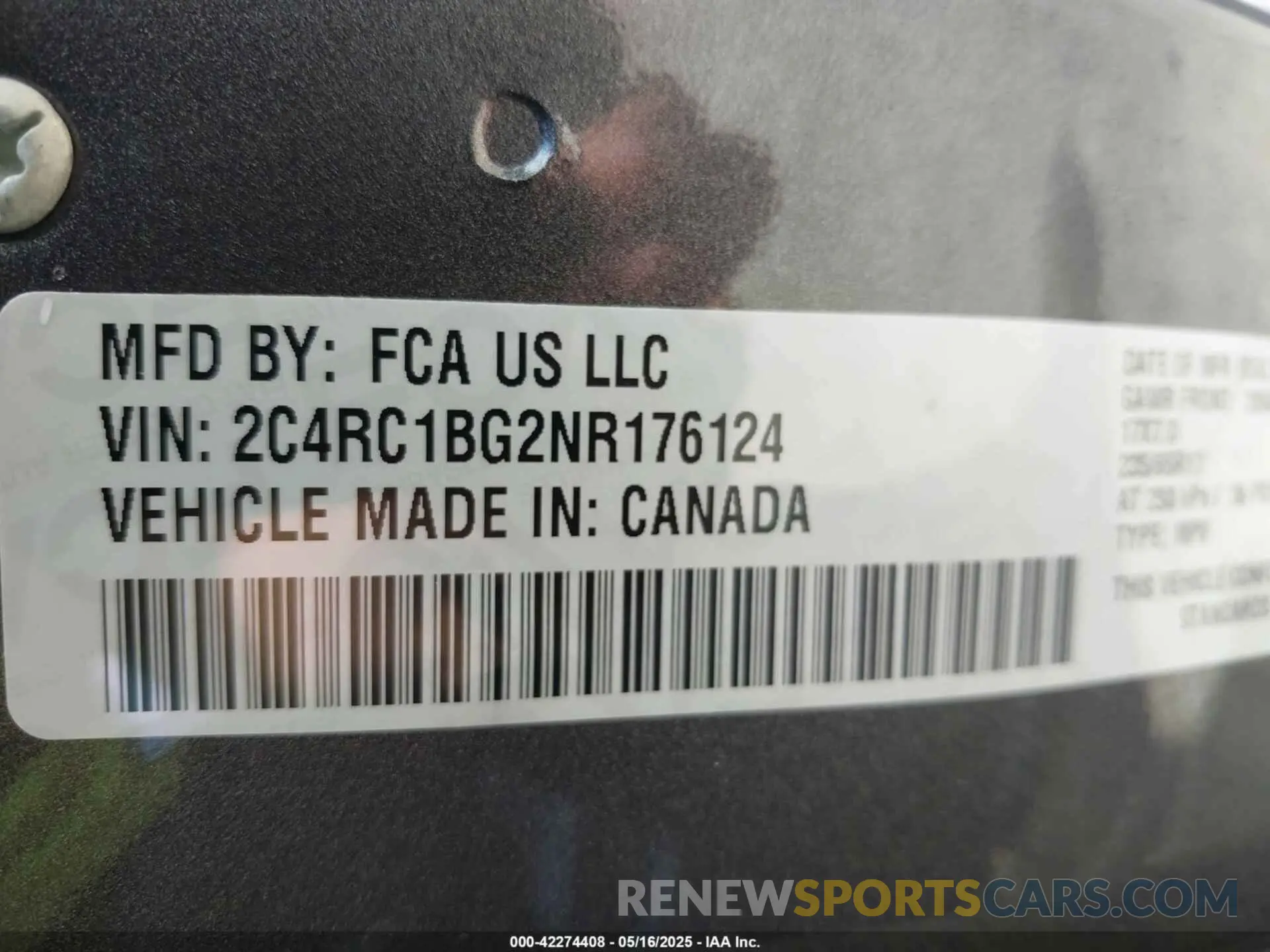 9 fotografías del automóvil dañado 2C4RC1BG2NR176124 CHRYSLER PACIFICA 2022