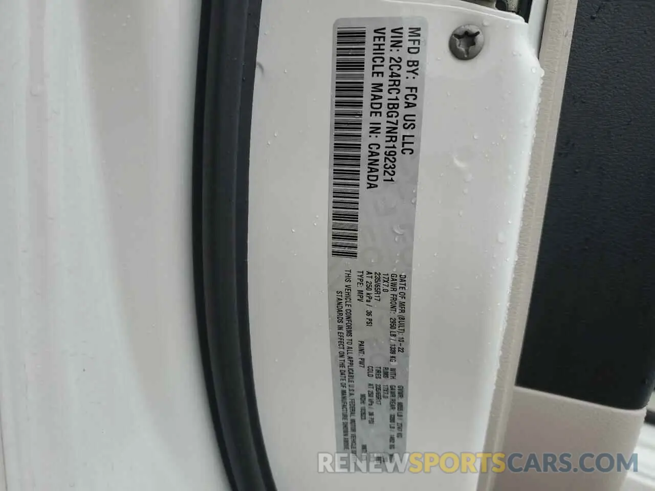 13 fotografías del automóvil dañado 2C4RC1BG7NR192321 CHRYSLER PACIFICA 2022