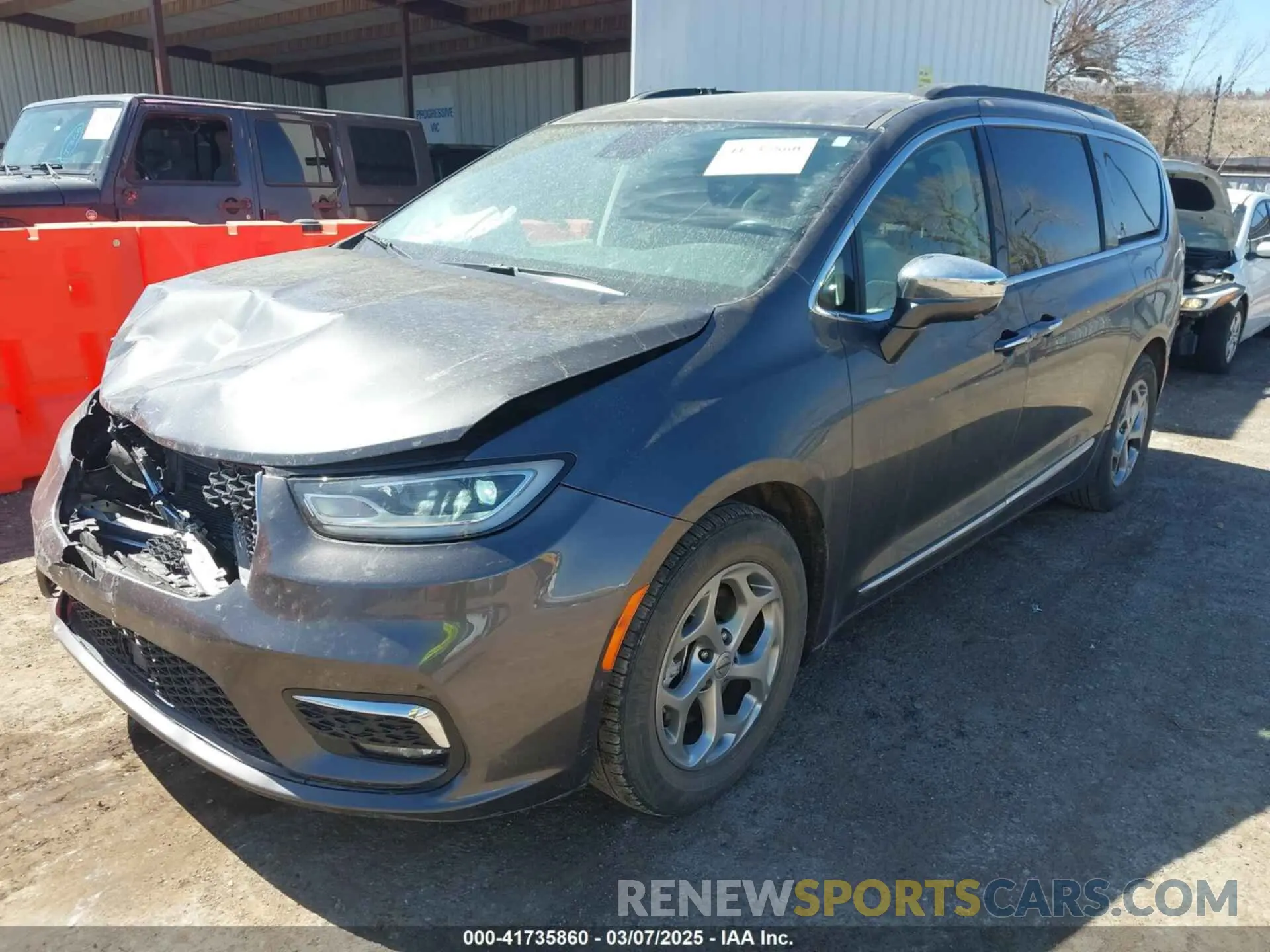 2 fotografías del automóvil dañado 2C4RC1GG6NR134127 CHRYSLER PACIFICA 2022
