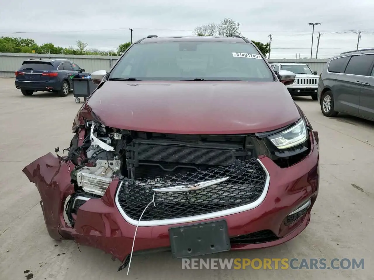5 fotografías del automóvil dañado 2C4RC1PG0NR173358 CHRYSLER PACIFICA 2022