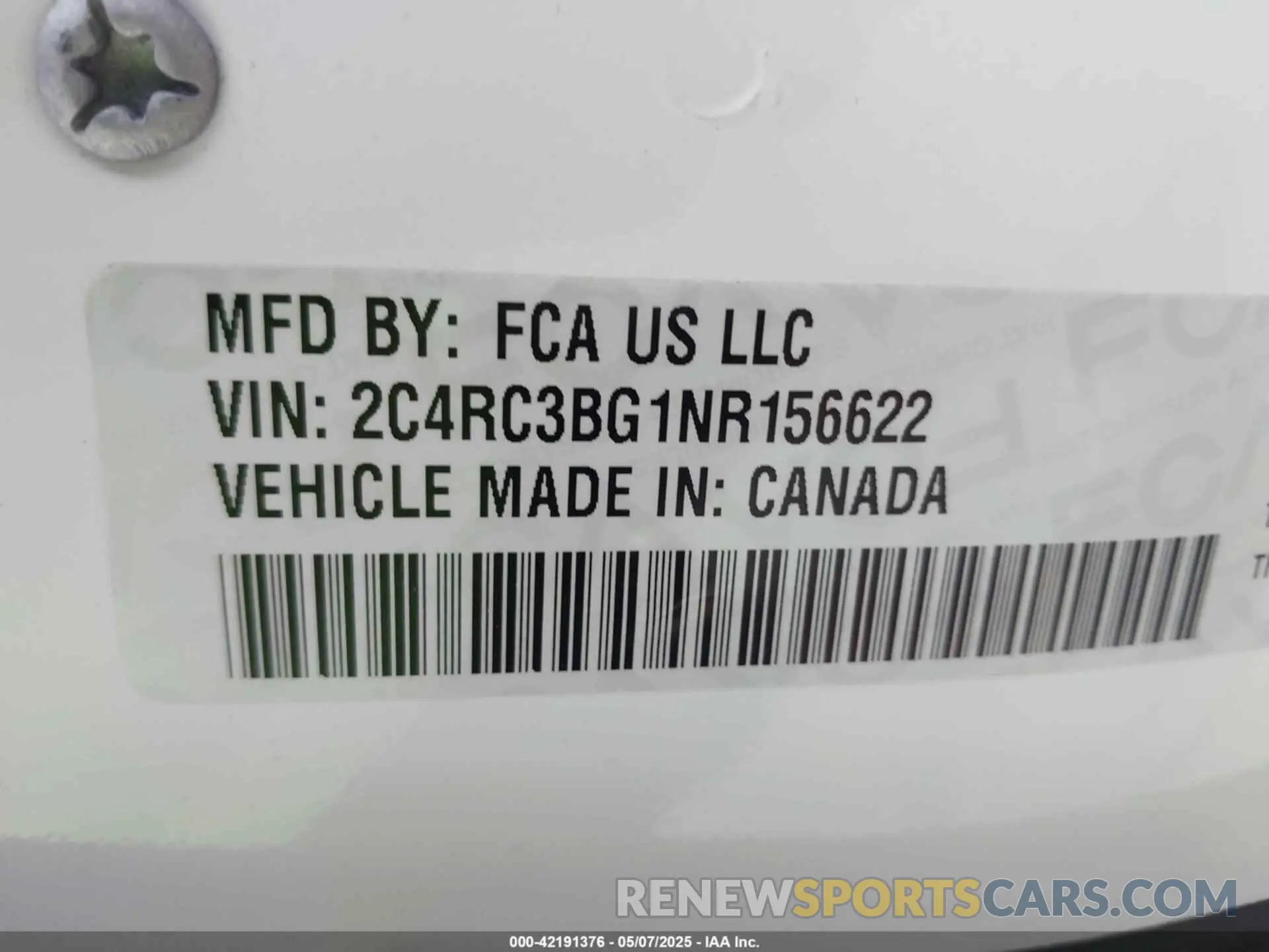 9 fotografías del automóvil dañado 2C4RC3BG1NR156622 CHRYSLER PACIFICA 2022