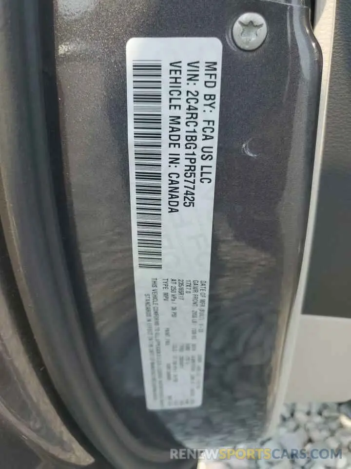 13 fotografías del automóvil dañado 2C4RC1BG1PR577425 CHRYSLER PACIFICA 2023