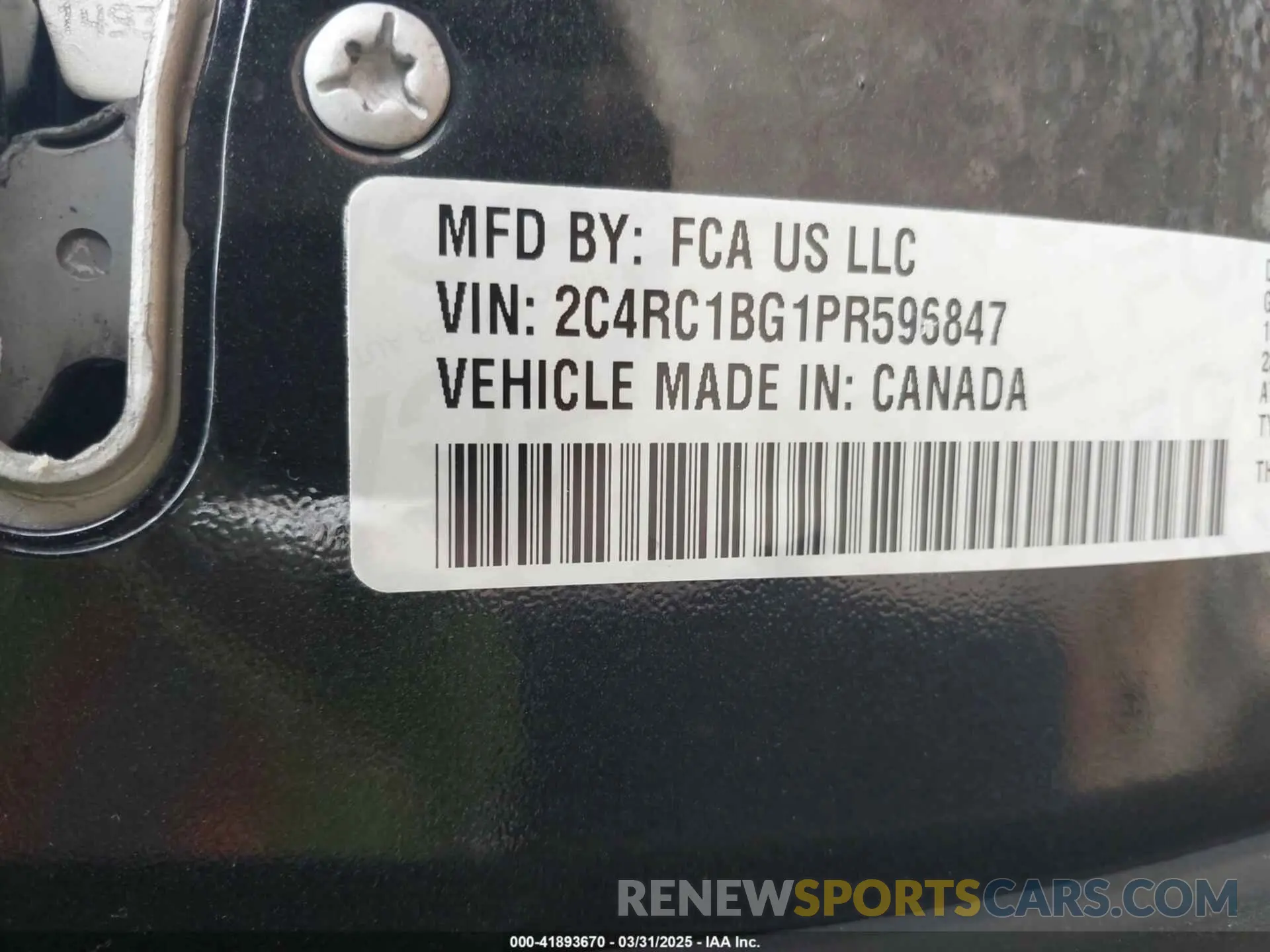 9 fotografías del automóvil dañado 2C4RC1BG1PR596847 CHRYSLER PACIFICA 2023