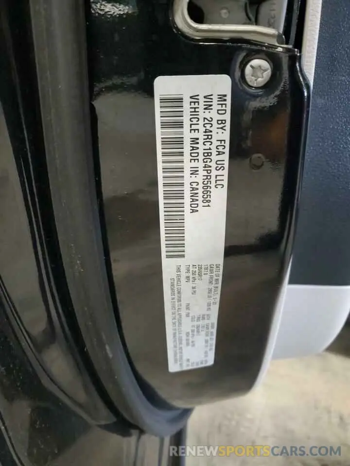 13 fotografías del automóvil dañado 2C4RC1BG4PR566581 CHRYSLER PACIFICA 2023
