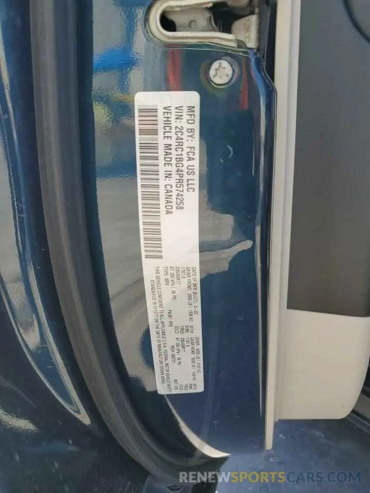 14 fotografías del automóvil dañado 2C4RC1BG4PR574258 CHRYSLER PACIFICA 2023