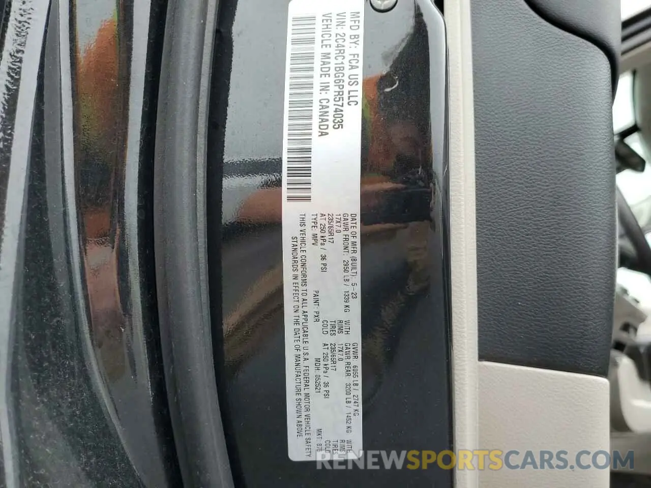 13 fotografías del automóvil dañado 2C4RC1BG6PR574035 CHRYSLER PACIFICA 2023