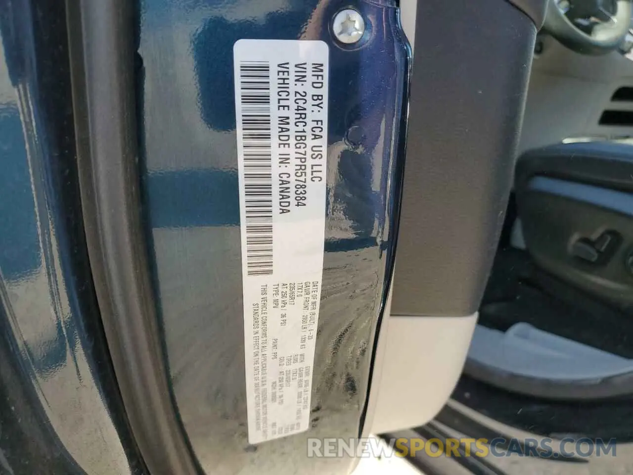 13 fotografías del automóvil dañado 2C4RC1BG7PR578384 CHRYSLER PACIFICA 2023