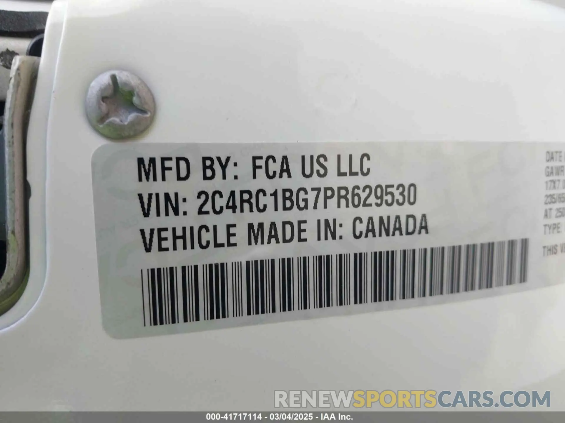 9 fotografías del automóvil dañado 2C4RC1BG7PR629530 CHRYSLER PACIFICA 2023