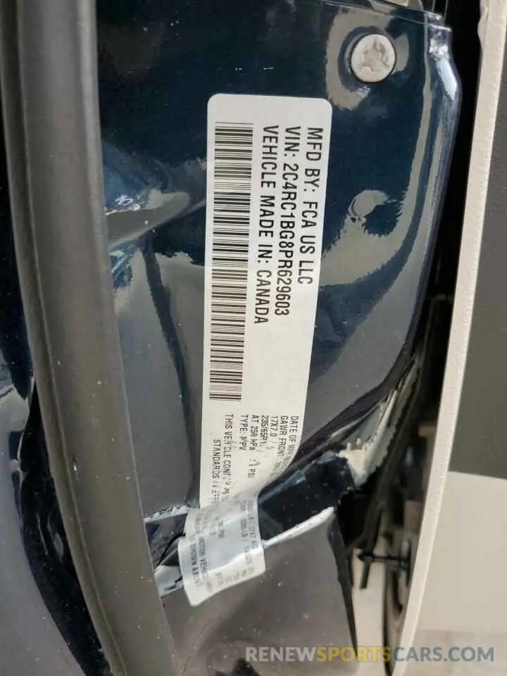 16 fotografías del automóvil dañado 2C4RC1BG8PR629603 CHRYSLER PACIFICA 2023
