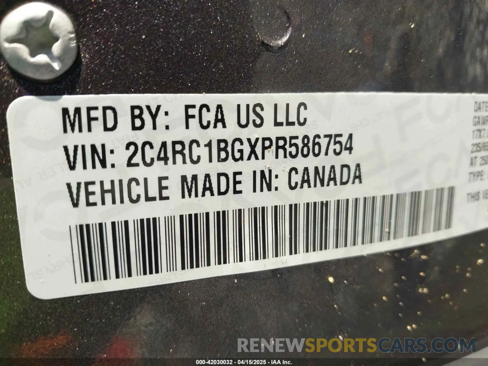 9 fotografías del automóvil dañado 2C4RC1BGXPR586754 CHRYSLER PACIFICA 2023