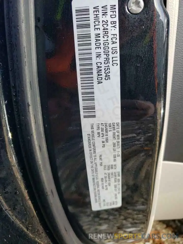 13 fotografías del automóvil dañado 2C4RC1GG0PR515345 CHRYSLER PACIFICA 2023
