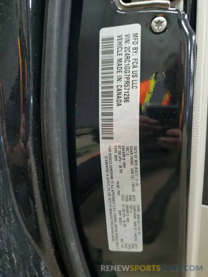 14 fotografías del automóvil dañado 2C4RC1GG7PR571296 CHRYSLER PACIFICA 2023
