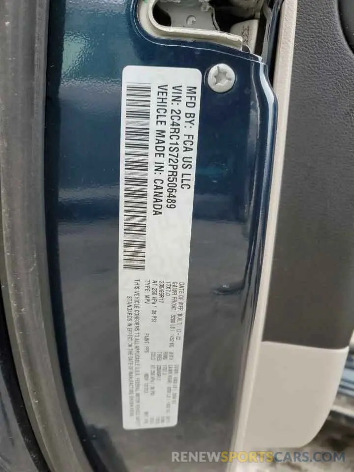 14 fotografías del automóvil dañado 2C4RC1S72PR506489 CHRYSLER PACIFICA 2023