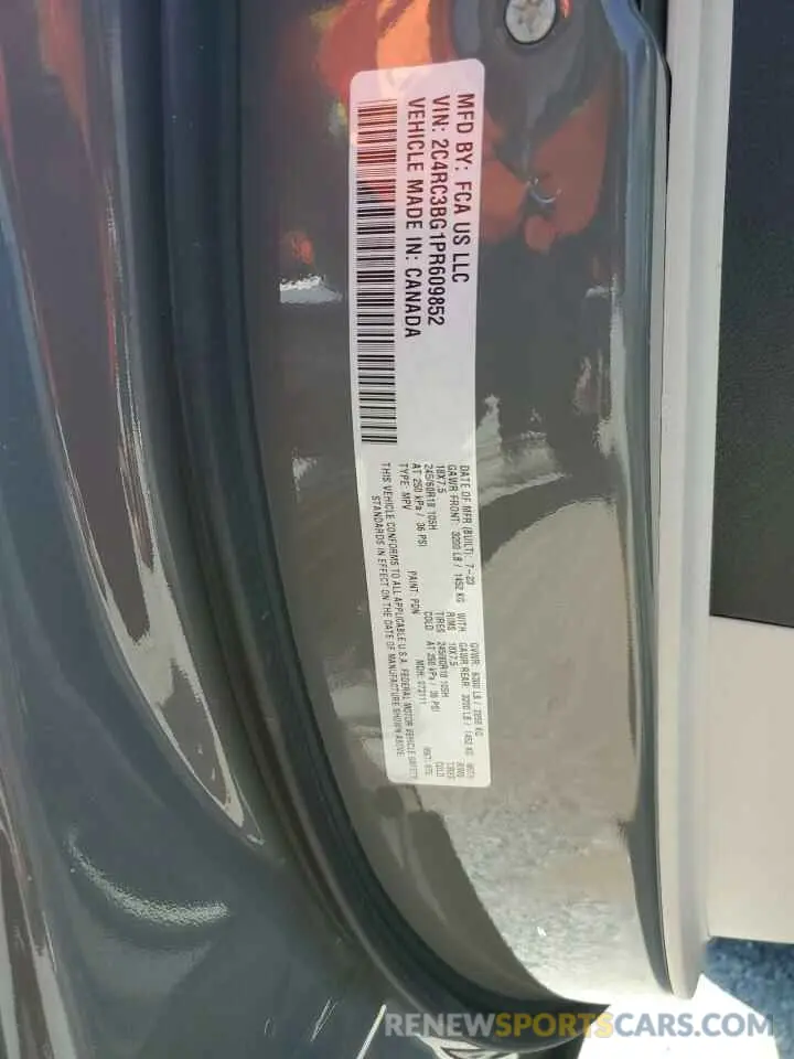 13 fotografías del automóvil dañado 2C4RC3BG1PR609852 CHRYSLER PACIFICA 2023