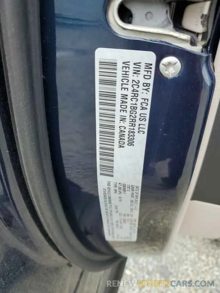 12 fotografías del automóvil dañado 2C4RC1BG2RR183306 CHRYSLER PACIFICA 2024