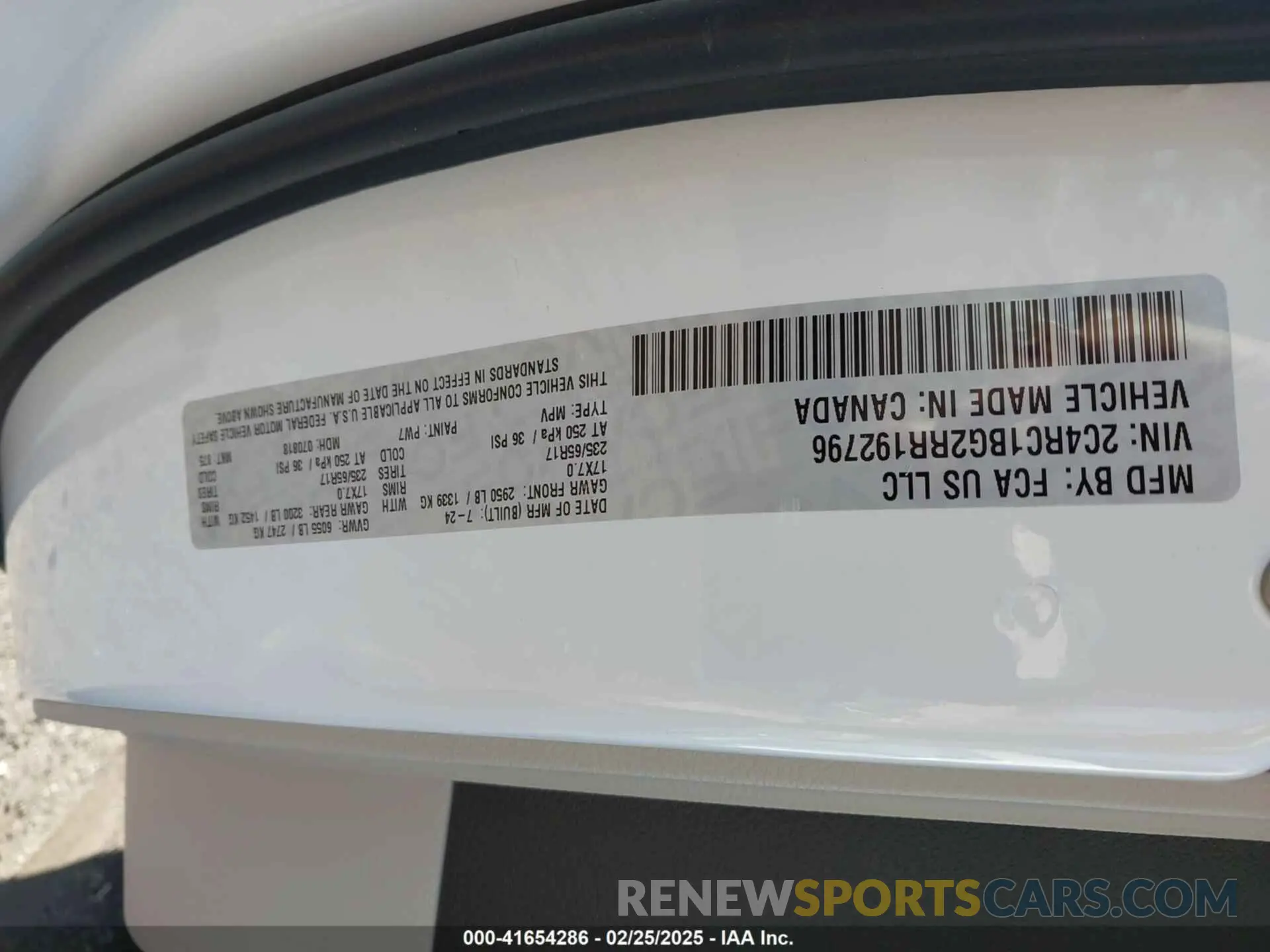 9 fotografías del automóvil dañado 2C4RC1BG2RR192796 CHRYSLER PACIFICA 2024