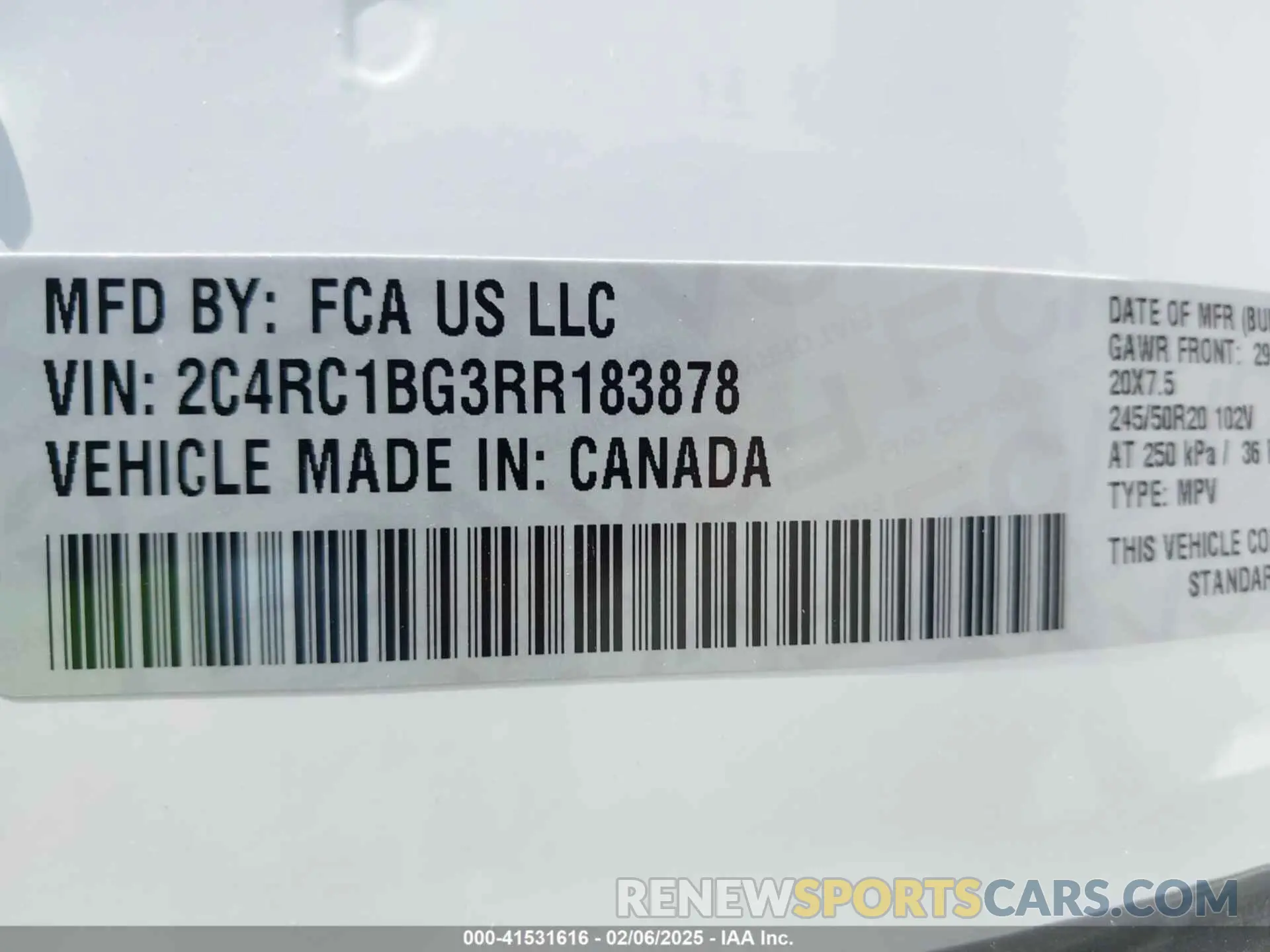 9 fotografías del automóvil dañado 2C4RC1BG3RR183878 CHRYSLER PACIFICA 2024