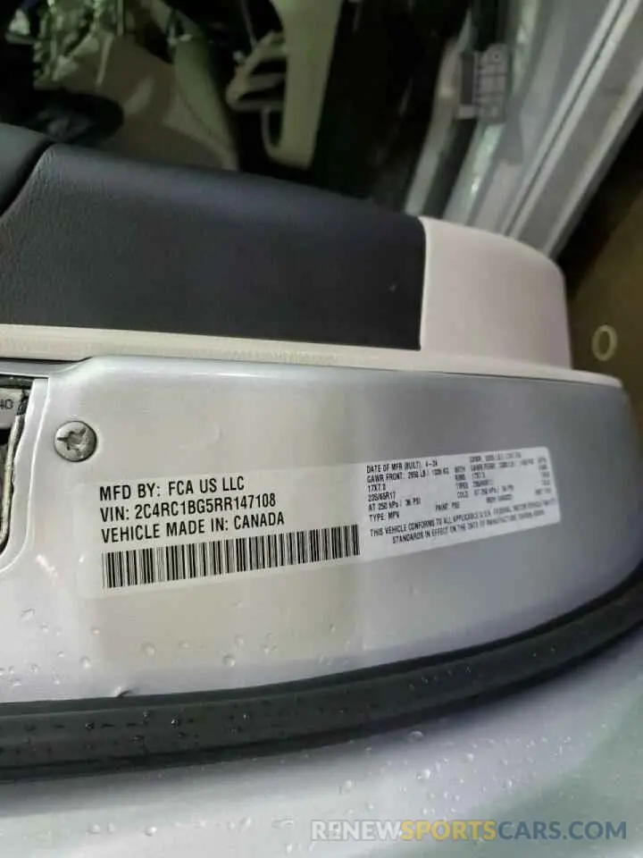 14 fotografías del automóvil dañado 2C4RC1BG5RR147108 CHRYSLER PACIFICA 2024