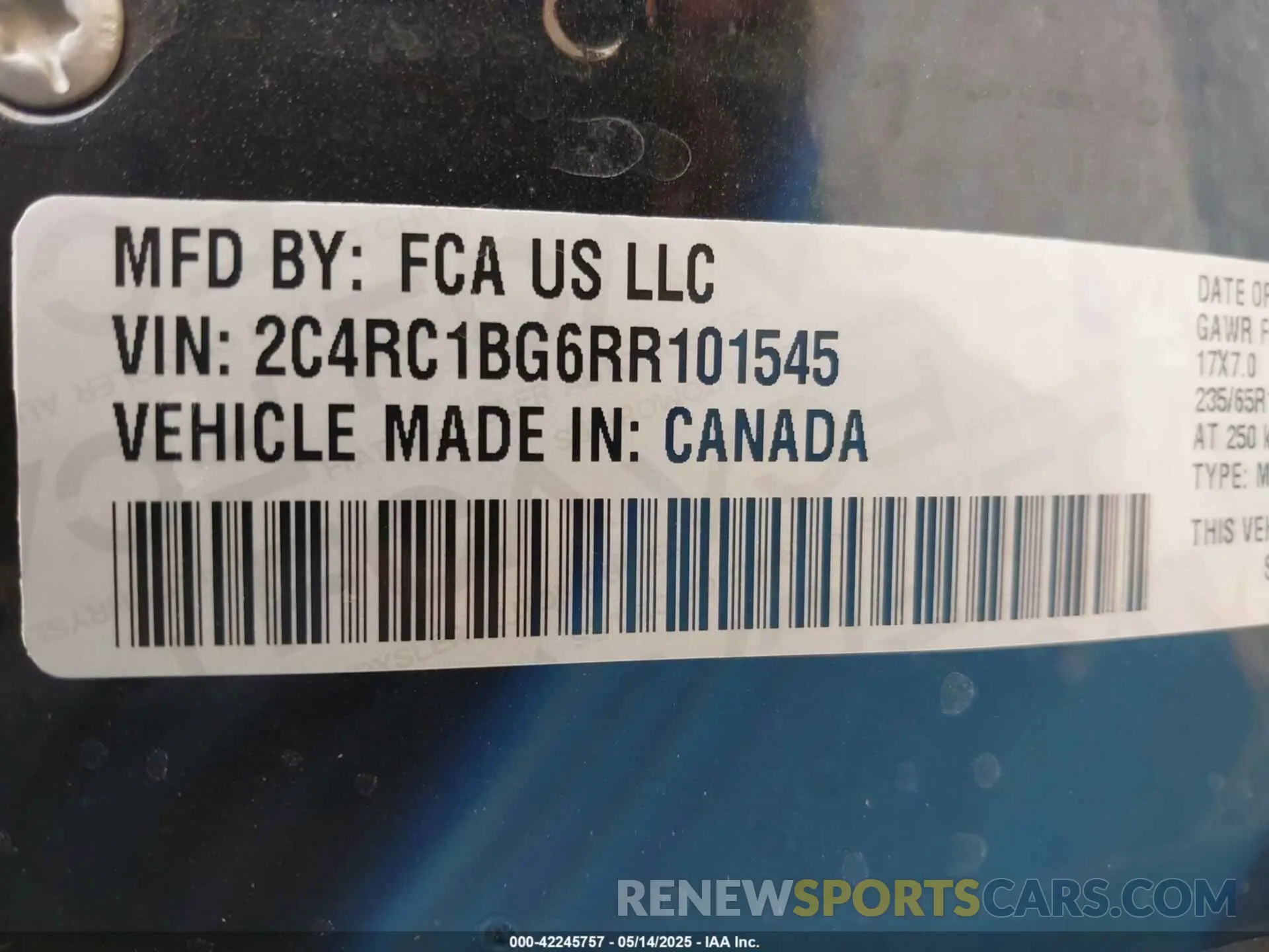 9 fotografías del automóvil dañado 2C4RC1BG6RR101545 CHRYSLER PACIFICA 2024
