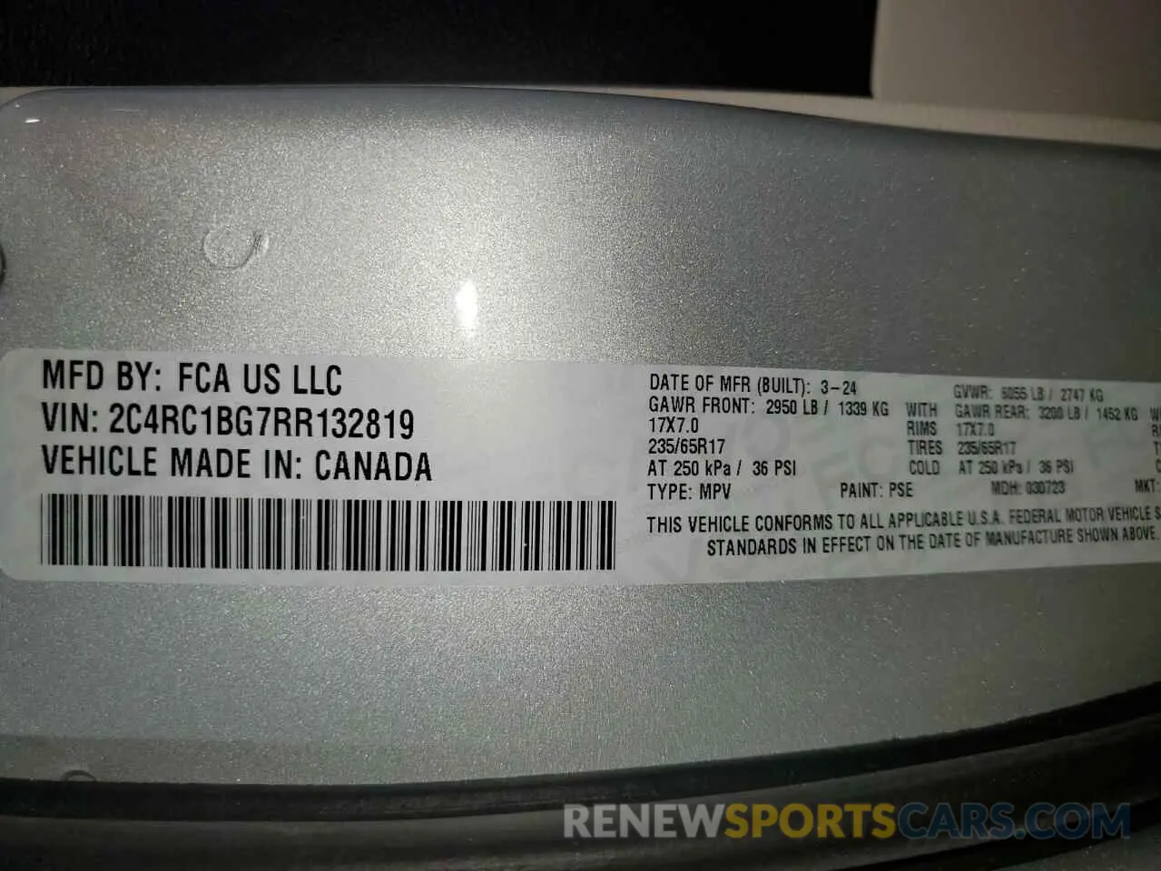 13 fotografías del automóvil dañado 2C4RC1BG7RR132819 CHRYSLER PACIFICA 2024