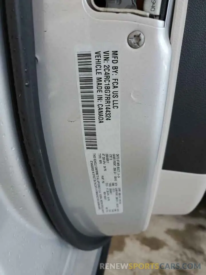 13 fotografías del automóvil dañado 2C4RC1BG7RR144324 CHRYSLER PACIFICA 2024