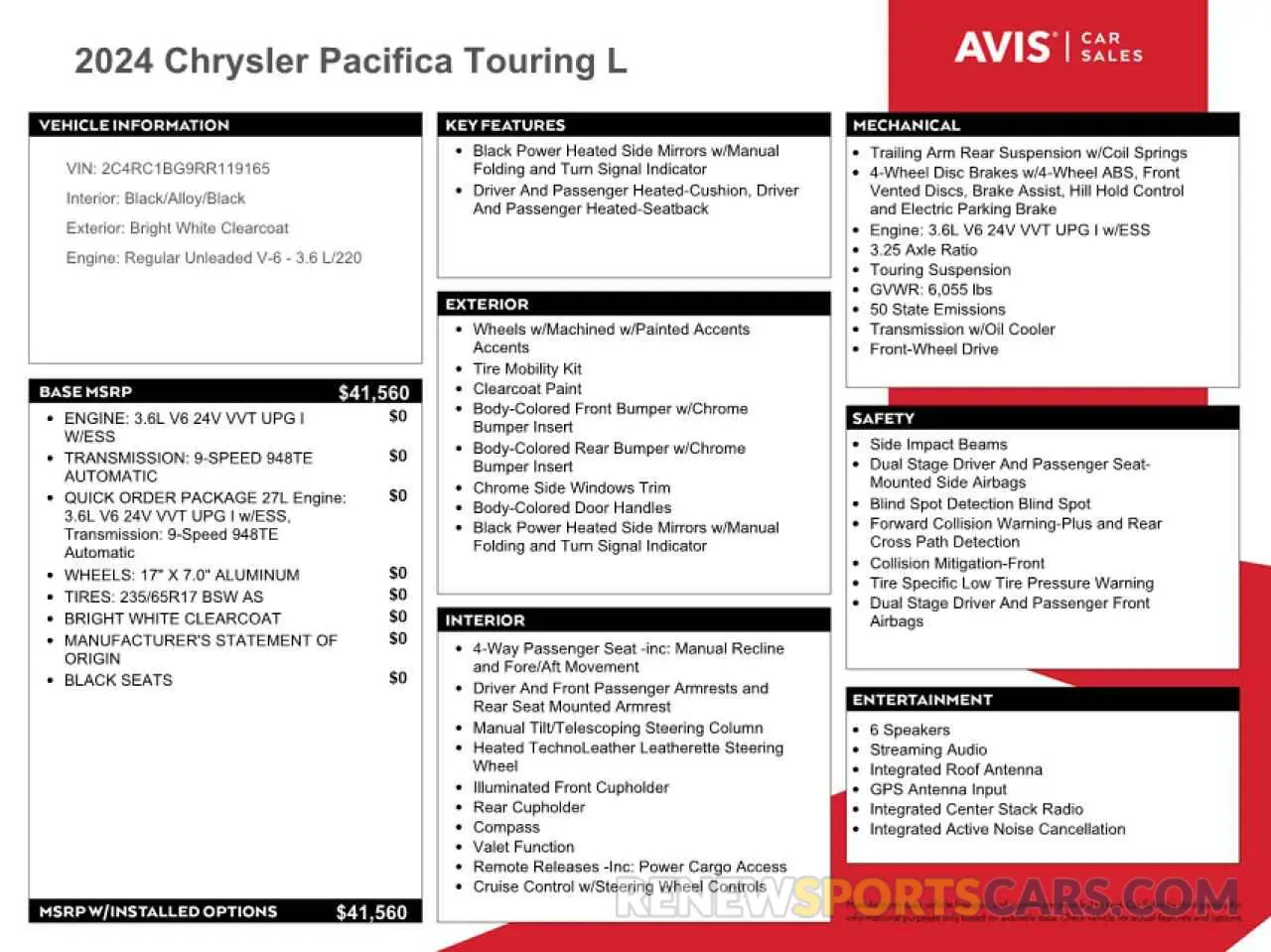 13 fotografías del automóvil dañado 2C4RC1BG9RR119165 CHRYSLER PACIFICA 2024