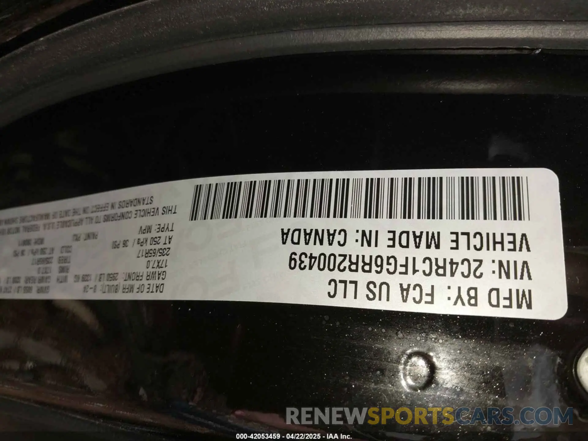 9 fotografías del automóvil dañado 2C4RC1FG6RR200439 CHRYSLER PACIFICA 2024