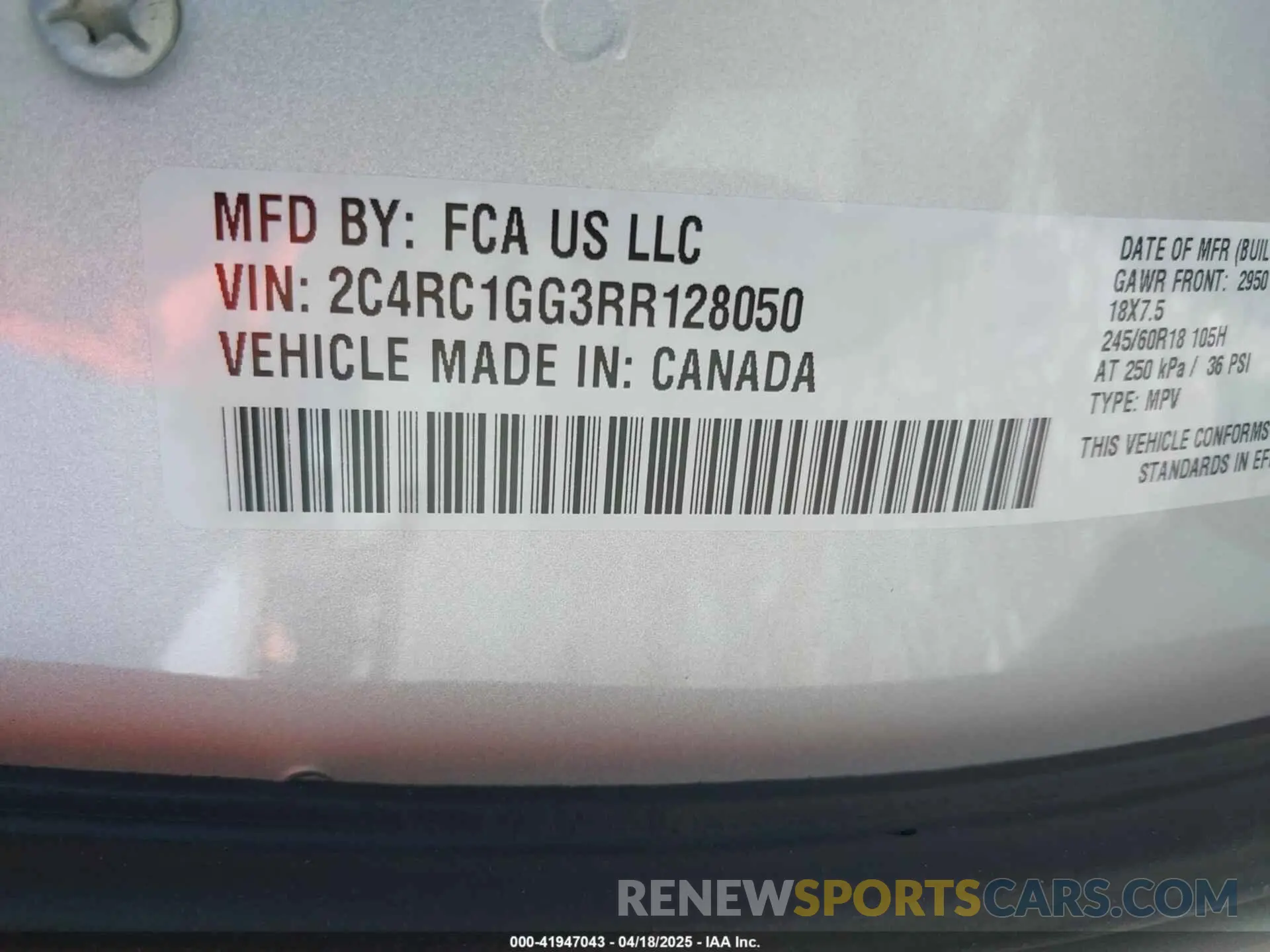 9 fotografías del automóvil dañado 2C4RC1GG3RR128050 CHRYSLER PACIFICA 2024