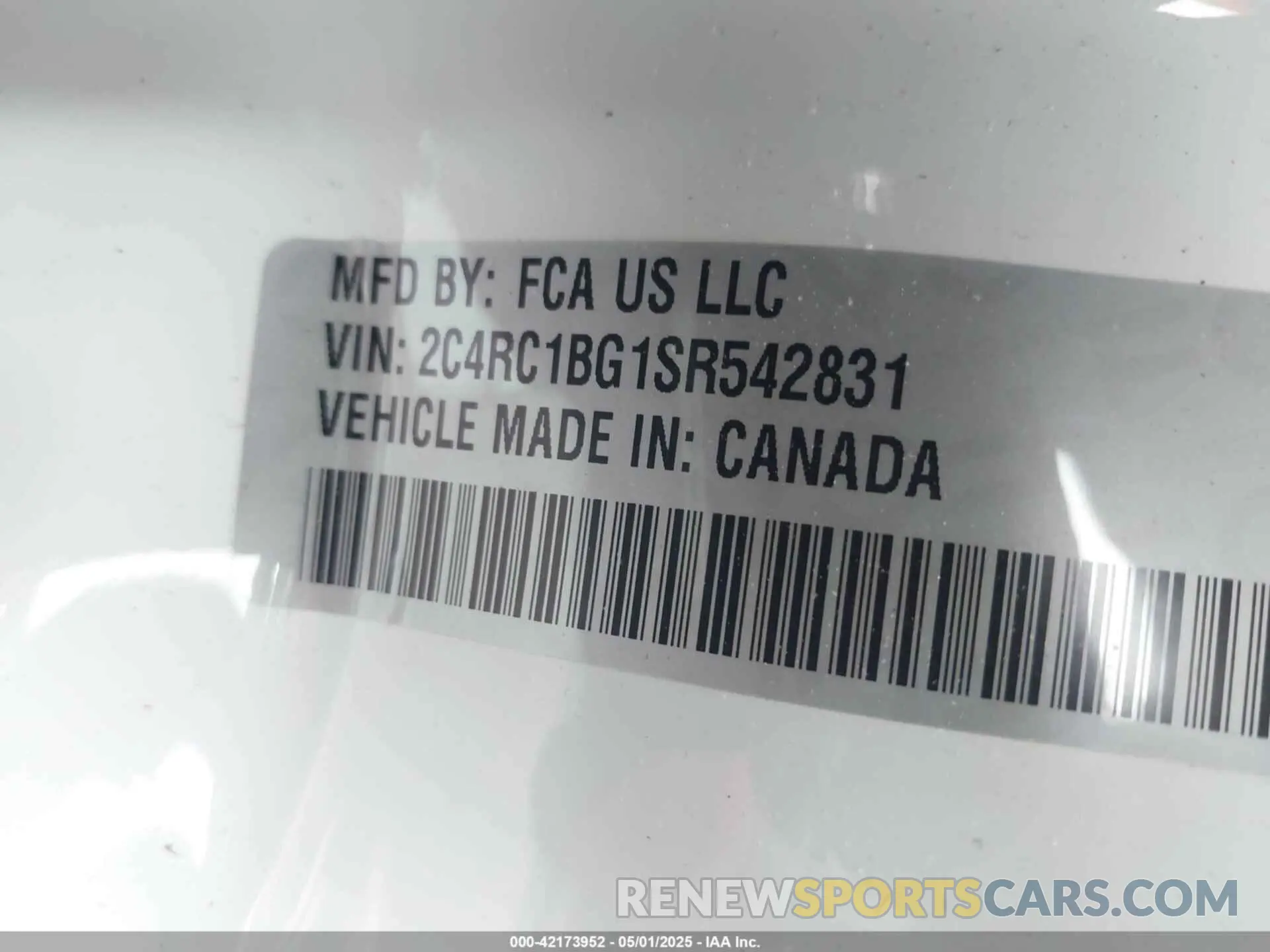 9 fotografías del automóvil dañado 2C4RC1BG1SR542831 CHRYSLER PACIFICA 2025