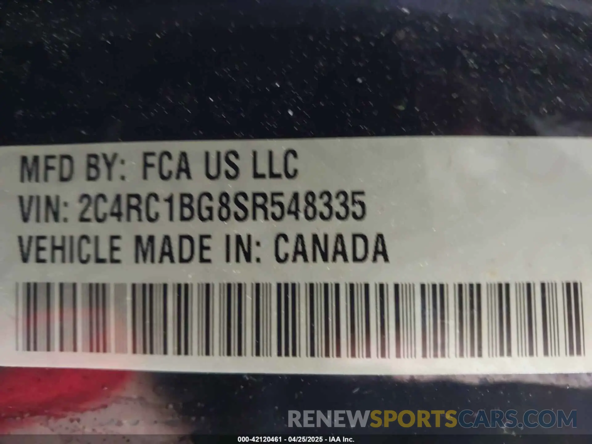 9 fotografías del automóvil dañado 2C4RC1BG8SR548335 CHRYSLER PACIFICA 2025