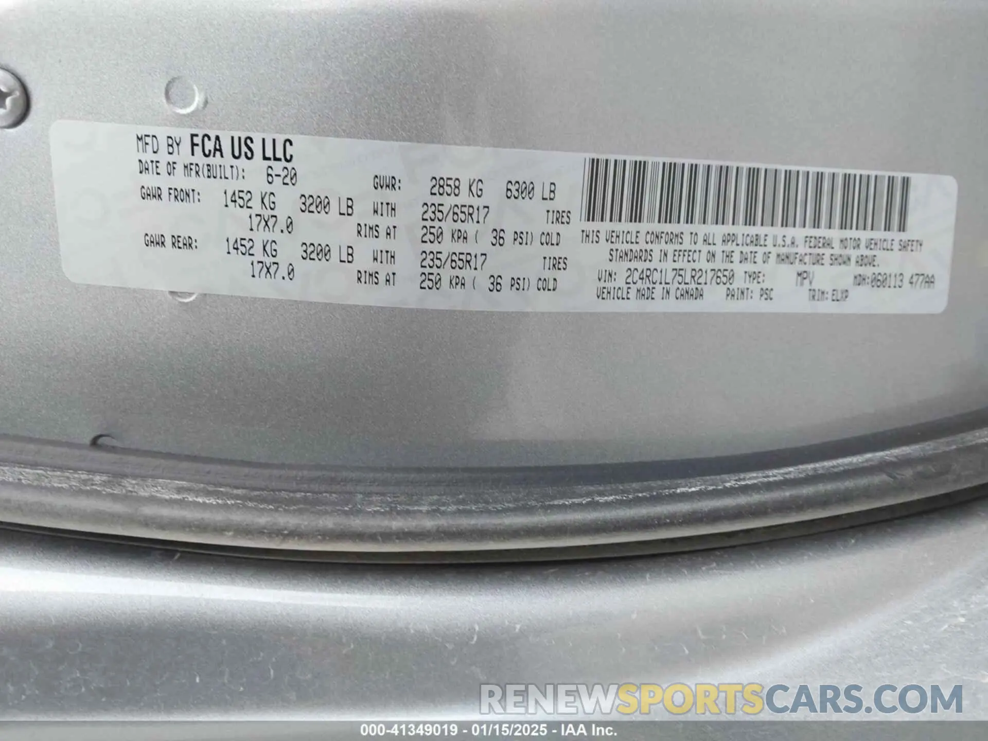 9 fotografías del automóvil dañado 2C4RC1L75LR217650 CHRYSLER PACIFICA HYBRID 2020
