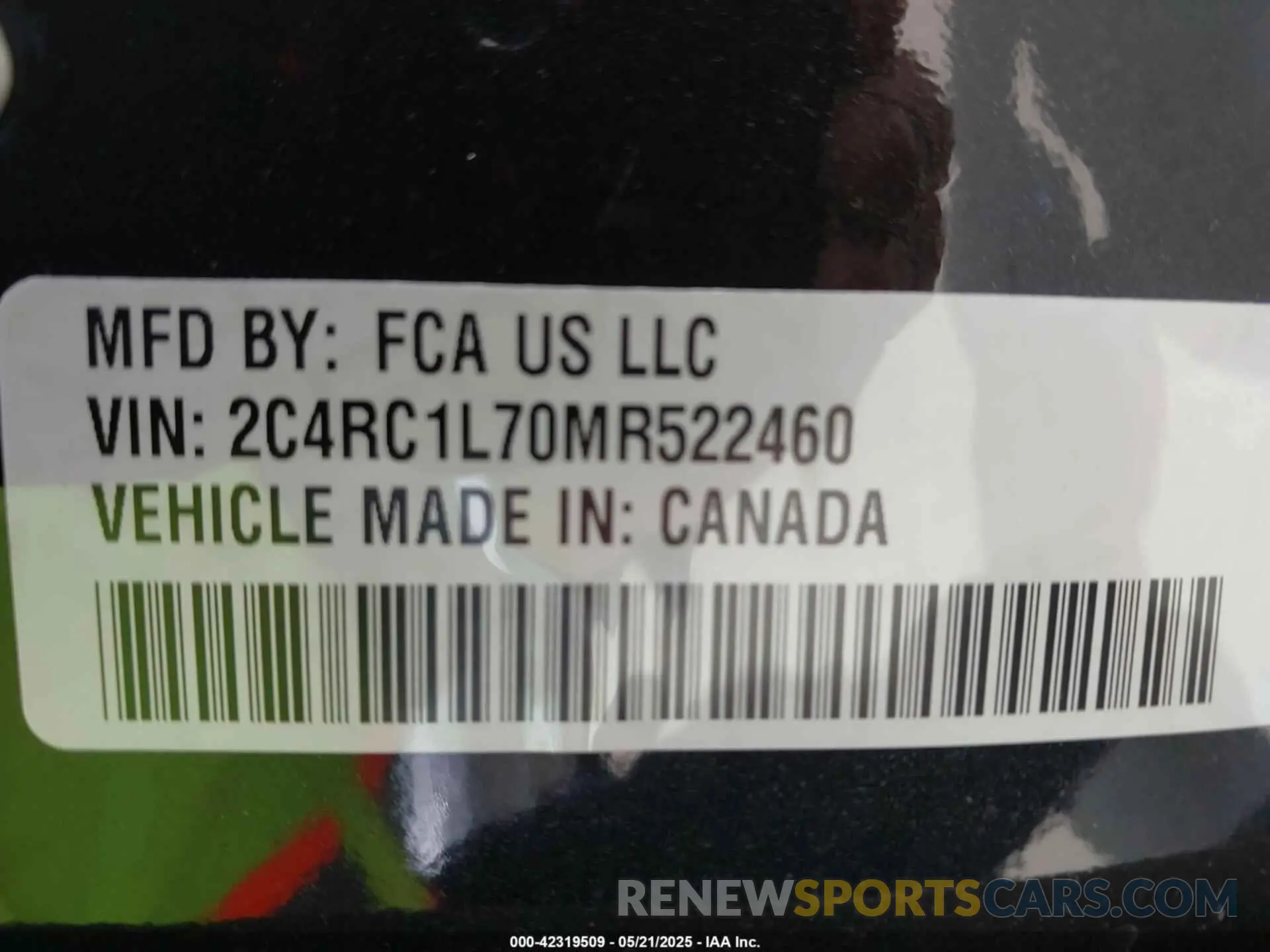 9 fotografías del automóvil dañado 2C4RC1L70MR522460 CHRYSLER PACIFICA HYBRID 2021