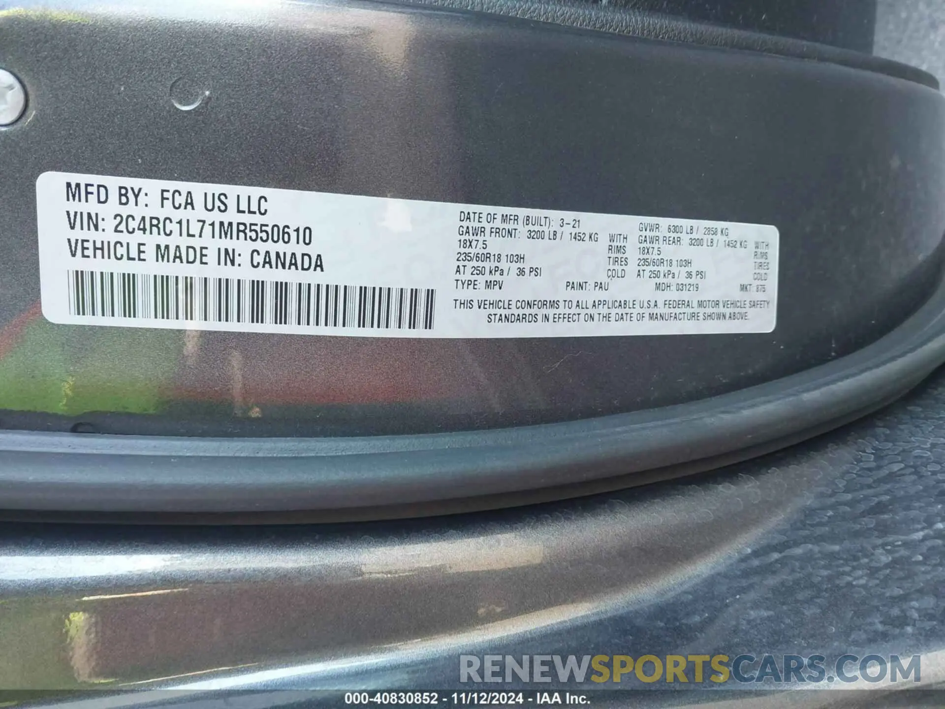 9 fotografías del automóvil dañado 2C4RC1L71MR550610 CHRYSLER PACIFICA HYBRID 2021