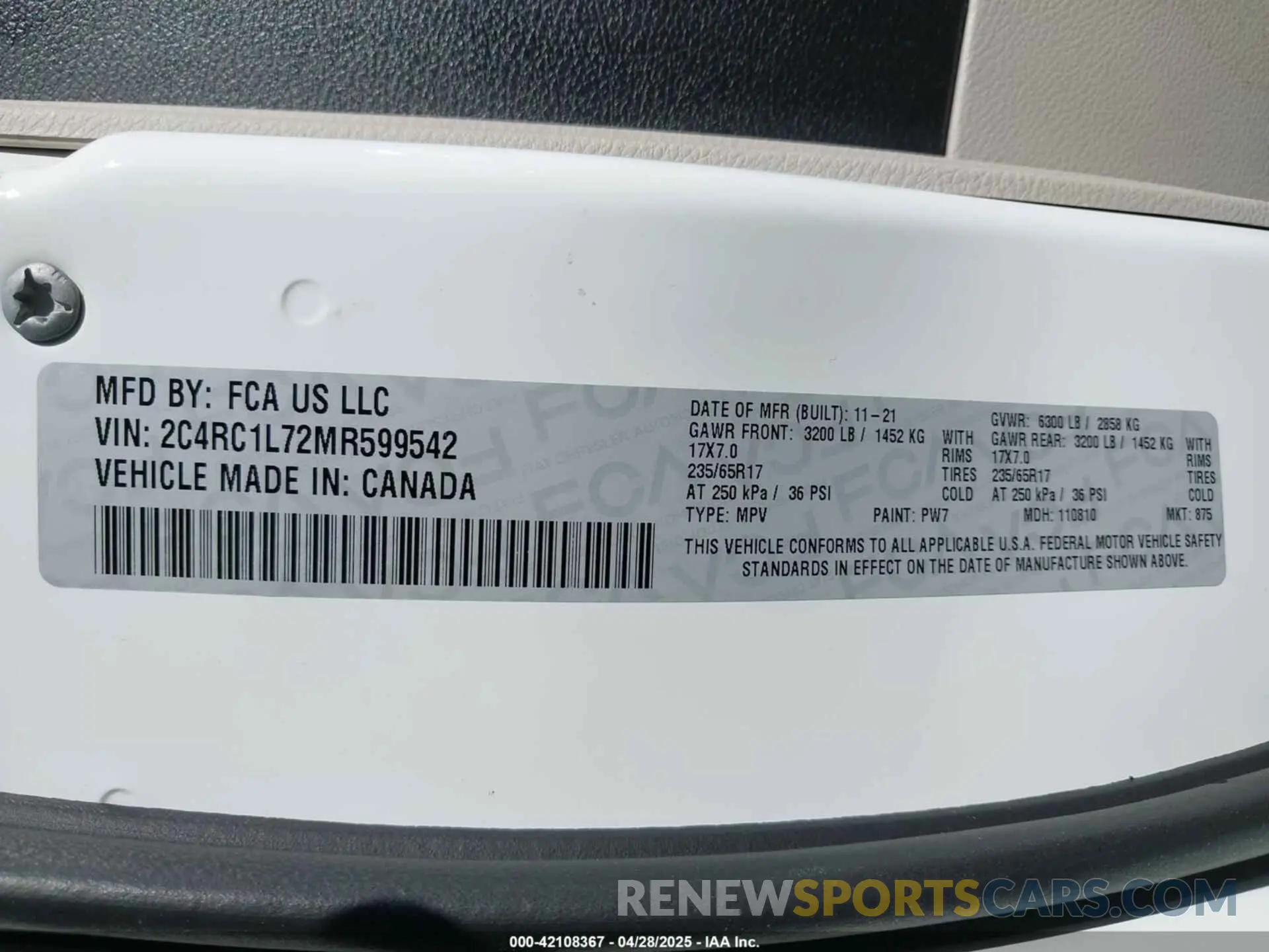 9 fotografías del automóvil dañado 2C4RC1L72MR599542 CHRYSLER PACIFICA HYBRID 2021