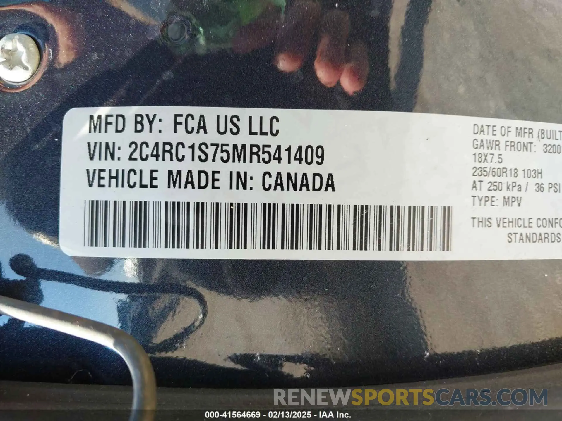 9 fotografías del automóvil dañado 2C4RC1S75MR541409 CHRYSLER PACIFICA HYBRID 2021