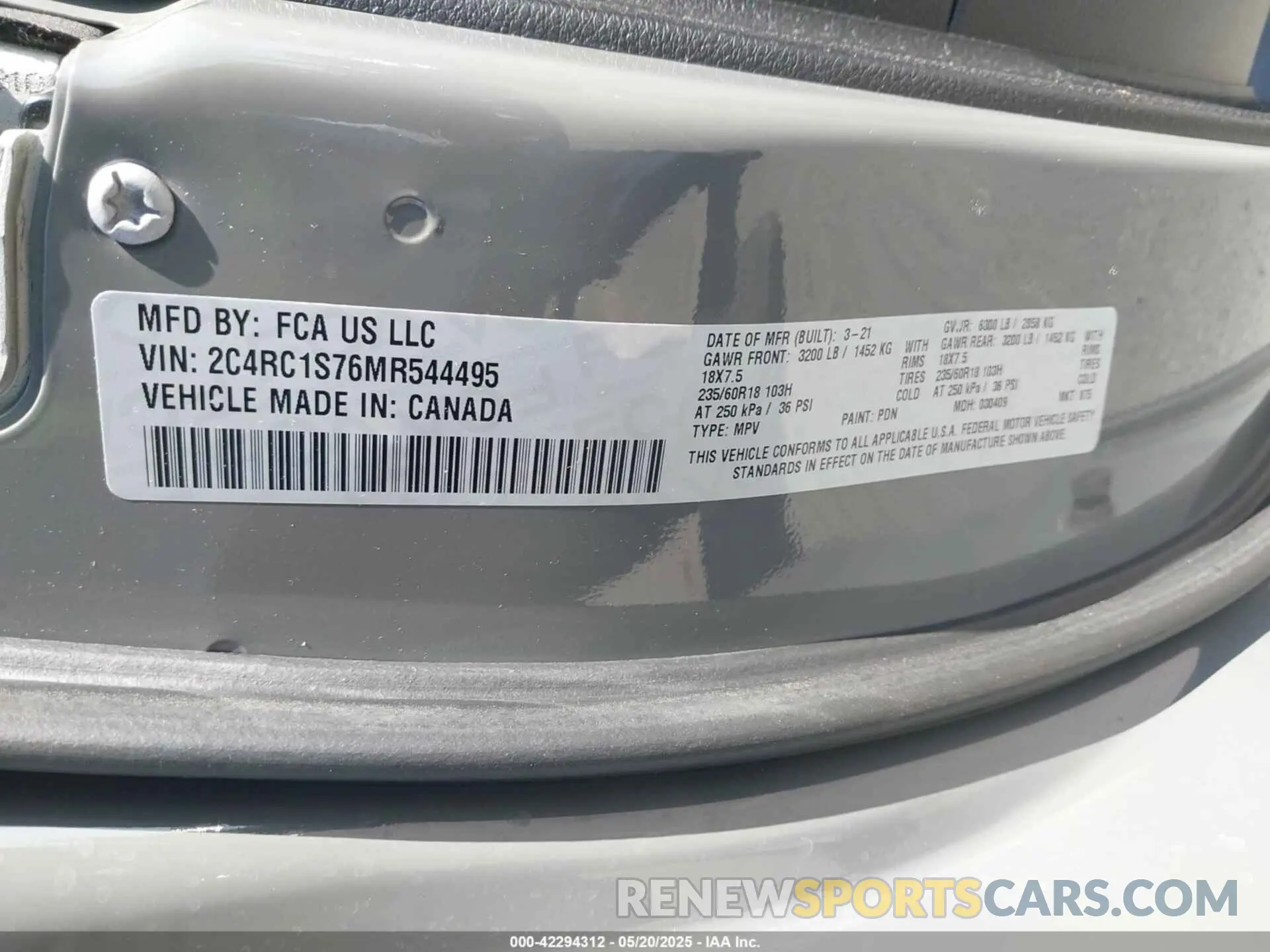 9 fotografías del automóvil dañado 2C4RC1S76MR544495 CHRYSLER PACIFICA HYBRID 2021