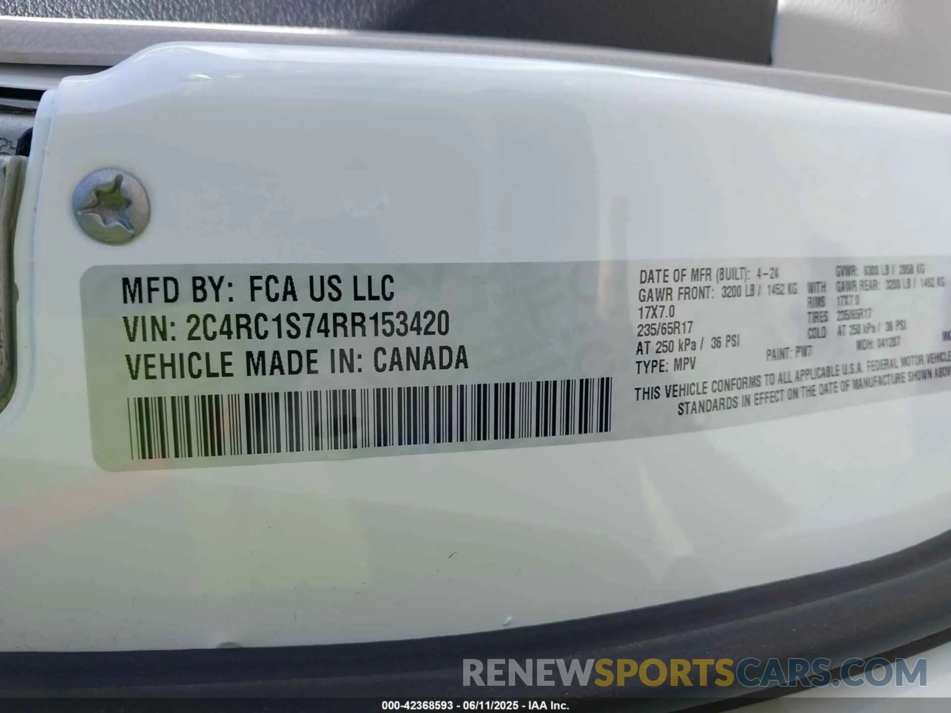 9 fotografías del automóvil dañado 2C4RC1S74RR153420 CHRYSLER PACIFICA HYBRID 2024