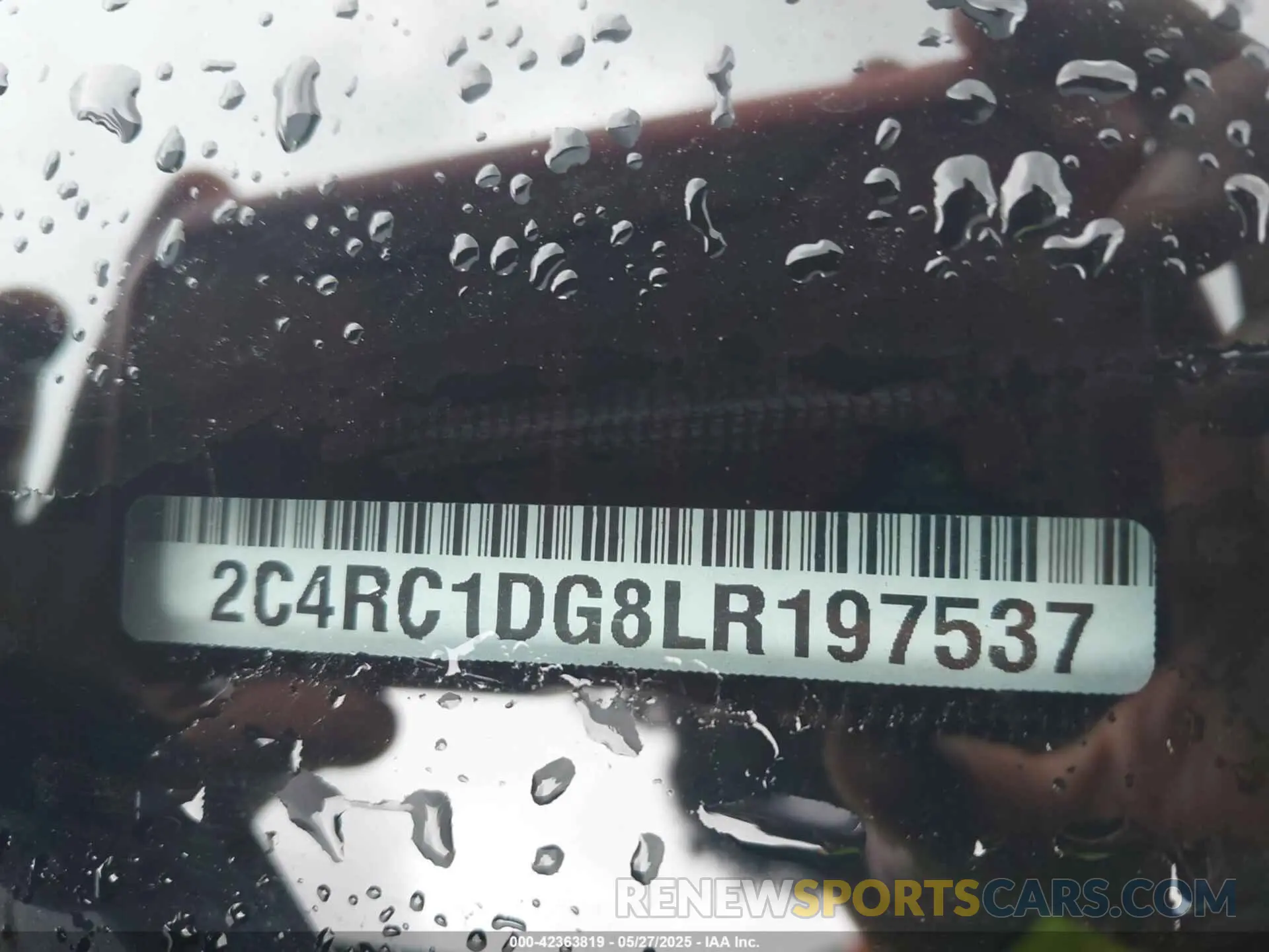 9 fotografías del automóvil dañado 2C4RC1DG8LR197537 CHRYSLER VOYAGER 2020