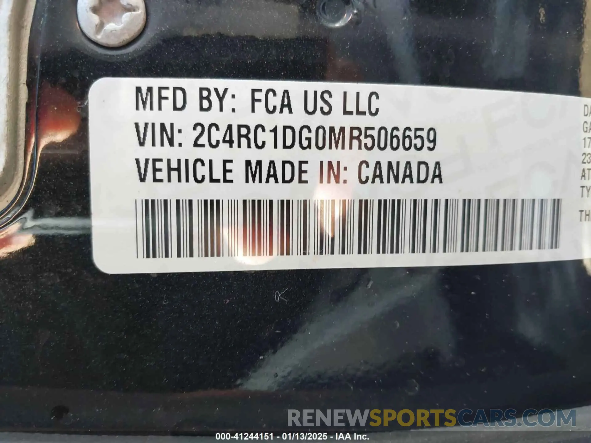 9 fotografías del automóvil dañado 2C4RC1DG0MR506659 CHRYSLER VOYAGER 2021