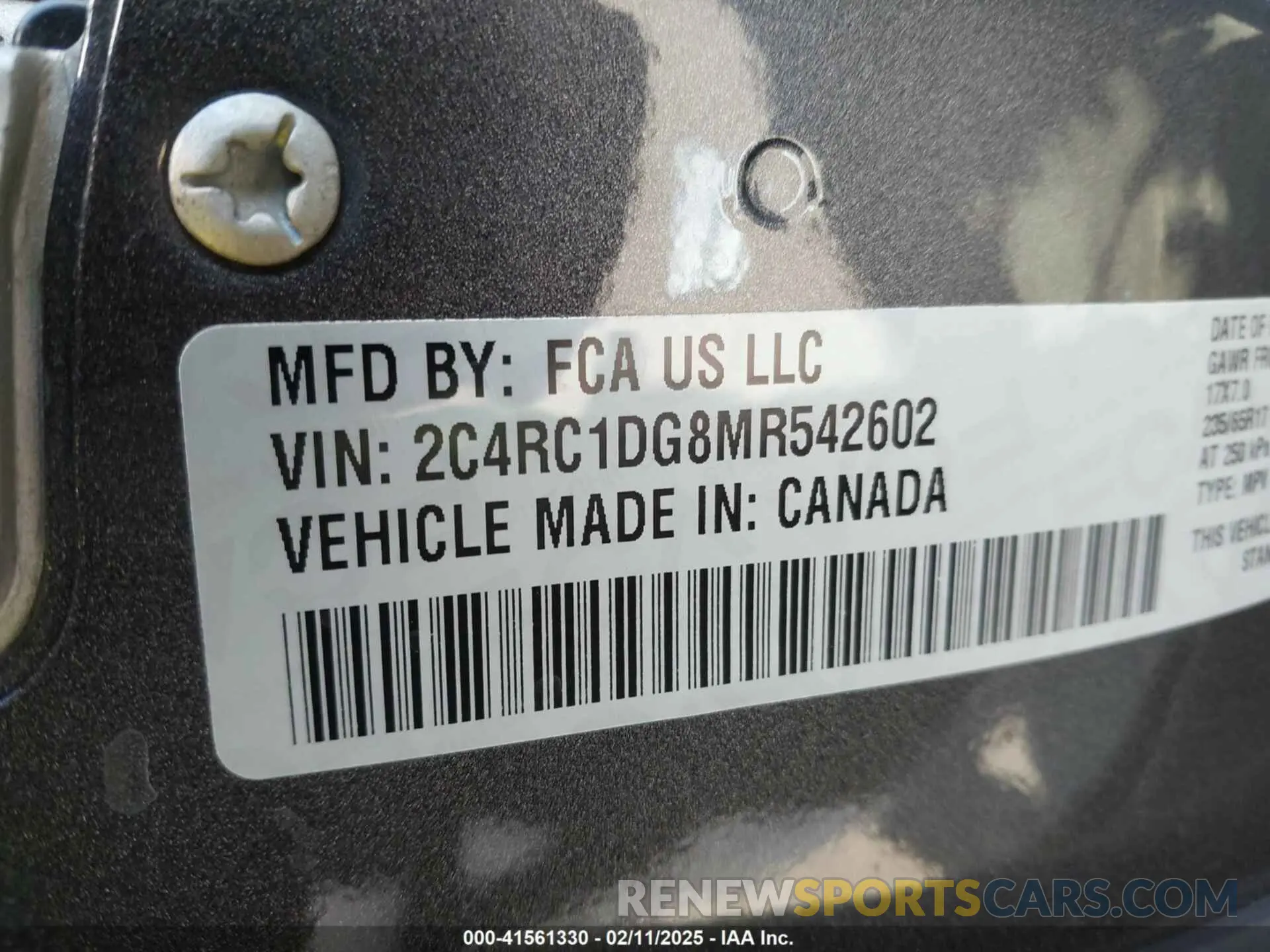 9 fotografías del automóvil dañado 2C4RC1DG8MR542602 CHRYSLER VOYAGER 2021