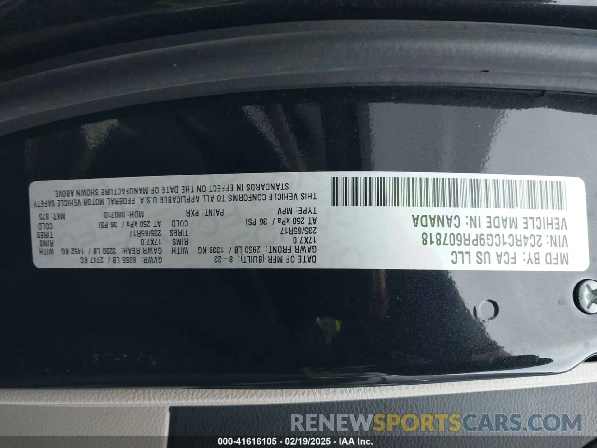 9 fotografías del automóvil dañado 2C4RC1CG9PR607818 CHRYSLER VOYAGER 2023
