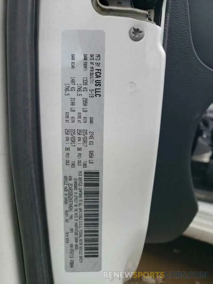 13 fotografías del automóvil dañado 2C4RDGBG2KR704241 DODGE CARAVAN 2019