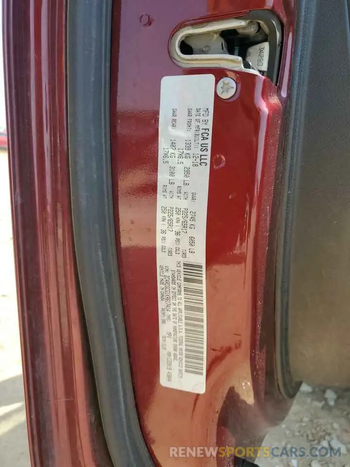 12 fotografías del automóvil dañado 2C4RDGCG1KR617414 DODGE CARAVAN 2019