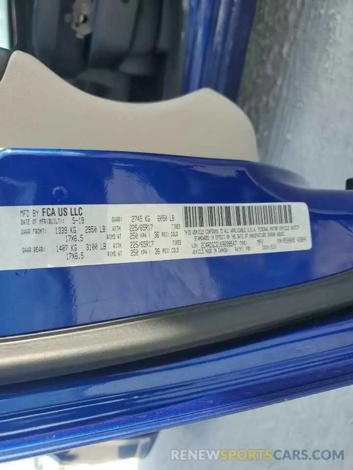 14 fotografías del automóvil dañado 2C4RDGCG1KR699547 DODGE CARAVAN 2019