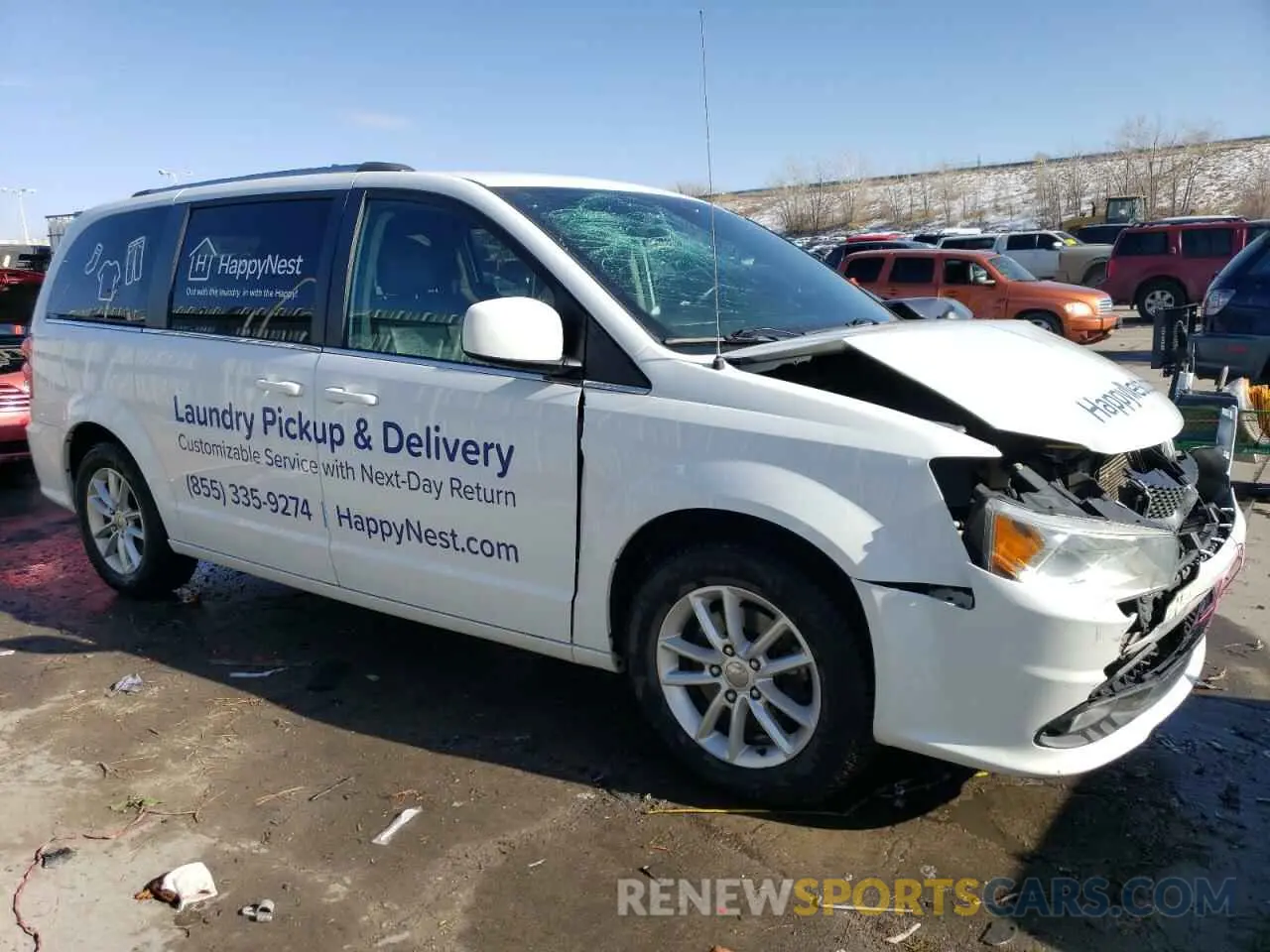 4 fotografías del automóvil dañado 2C4RDGCG7KR611181 DODGE CARAVAN 2019