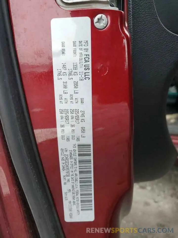 13 fotografías del automóvil dañado 2C4RDGEGXKR578738 DODGE CARAVAN 2019