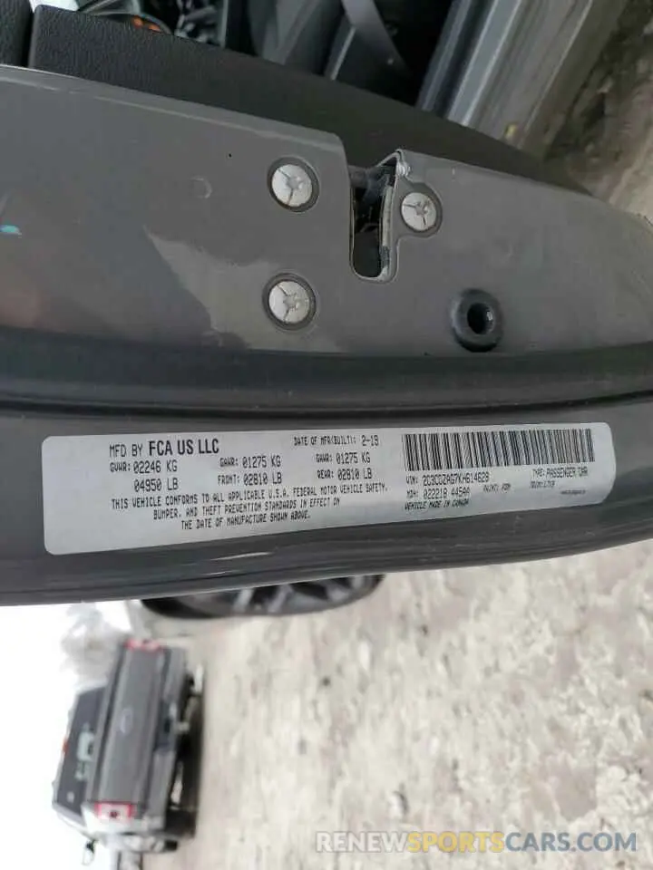 14 fotografías del automóvil dañado 2C3CDZAG7KH614628 DODGE CHALLENGER 2019