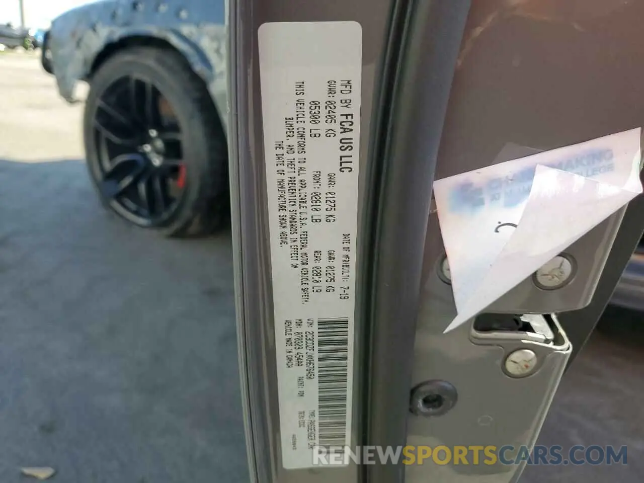 12 fotografías del automóvil dañado 2C3CDZFJXKH676450 DODGE CHALLENGER 2019