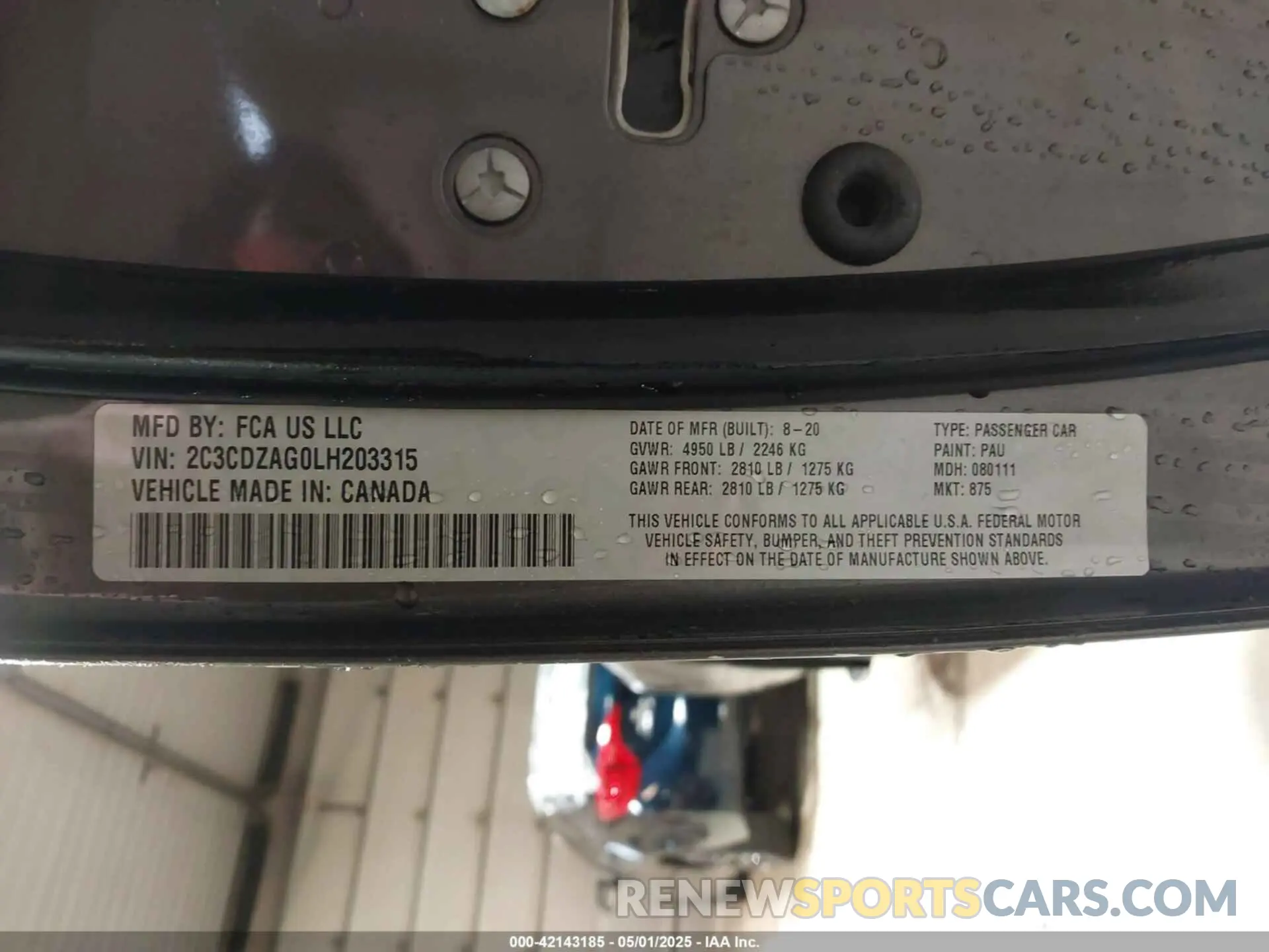 9 fotografías del automóvil dañado 2C3CDZAG0LH203315 DODGE CHALLENGER 2020